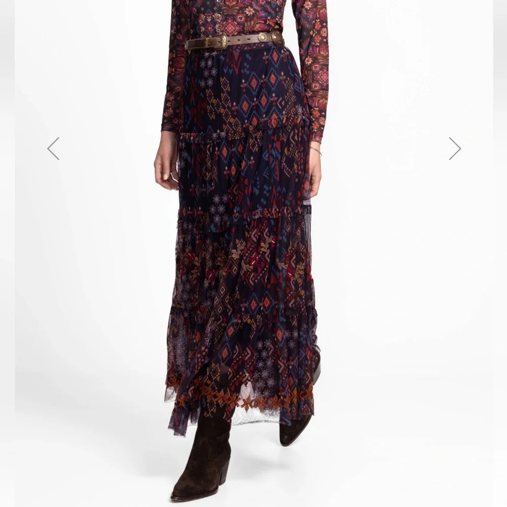 Johnny Was Arcellis Tiered Skirt - Picture 2 of 7